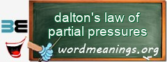 WordMeaning blackboard for dalton's law of partial pressures